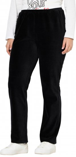 Ulla Popken Corduroy Elastic Waist Pants Black - Teksad & Püksid Suuremates Suurustes – Plus Size - 