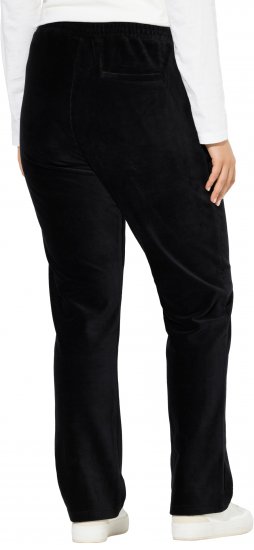 Ulla Popken Corduroy Elastic Waist Pants Black - Teksad & Püksid Suuremates Suurustes – Plus Size - 