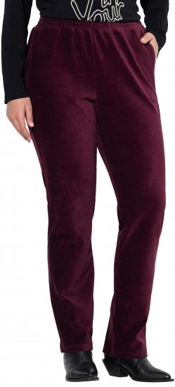 Ulla Popken Corduroy Elastic Waist Pants Brown - Teksad & Püksid Suuremates Suurustes – Plus Size - 