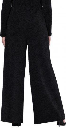 Ulla Popken Wide Leg Elastic Waist Glitter Pants Black - Teksad & Püksid Suuremates Suurustes – Plus Size - 