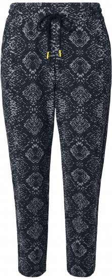 Ulla Popken Snake Print Elastic Waist Joggers Black - Teksad & Püksid Suuremates Suurustes – Plus Size - 