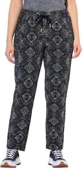 Ulla Popken Snake Print Elastic Waist Joggers Black - Teksad & Püksid Suuremates Suurustes – Plus Size - 