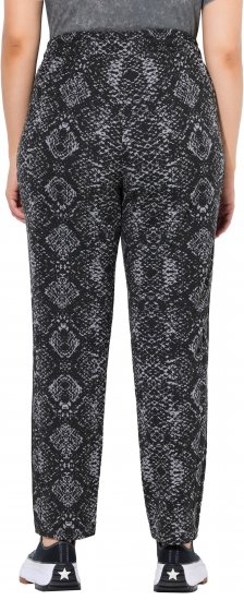 Ulla Popken Snake Print Elastic Waist Joggers Black - Teksad & Püksid Suuremates Suurustes – Plus Size - 