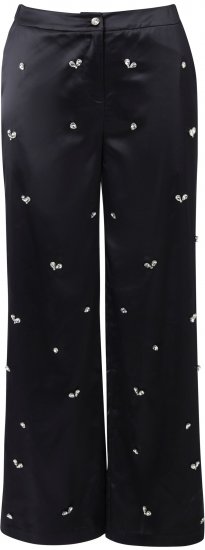 Ulla Popken Rhinestone Detail Comfort Waist Pants Black - Teksad & Püksid Suuremates Suurustes – Plus Size - 