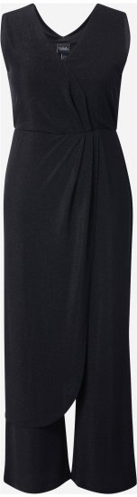 Ulla Popken Draped Sleeveless Glitter Jumpsuit Navy - Teksad & Püksid Suuremates Suurustes – Plus Size - 