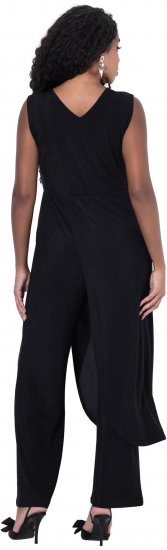 Ulla Popken Draped Sleeveless Glitter Jumpsuit Navy - Teksad & Püksid Suuremates Suurustes – Plus Size - 