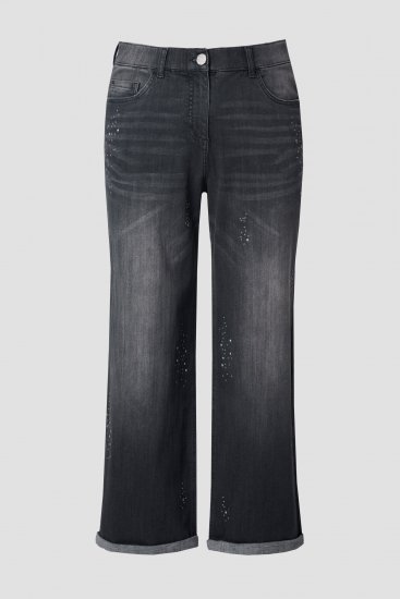 Ulla Popken Rivet Studded Stretch Fit Jeans Black - Teksad & Püksid Suuremates Suurustes – Plus Size - 