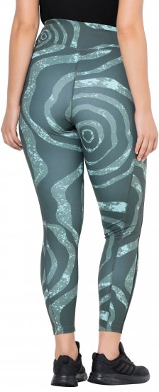 Ulla Popken Quick Drying Ripple Print Sport Leggings Black - Teksad & Püksid Suuremates Suurustes – Plus Size - 