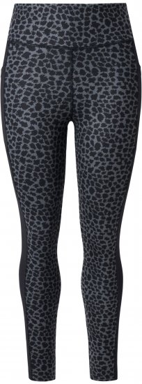 Ulla Popken Quick Drying Leopard Print Sport Leggings Black - Teksad & Püksid Suuremates Suurustes – Plus Size - 