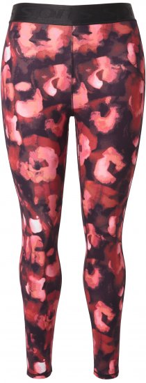 Ulla Popken Abstract Flower Print Performance Leggings Red - Teksad & Püksid Suuremates Suurustes – Plus Size - 