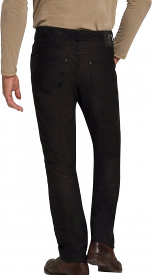 JP1880 Leather Pants Regular Fit Buffalo Nubuck Black - Teksad ja püksid - Meeste suured teksad W40 – W70