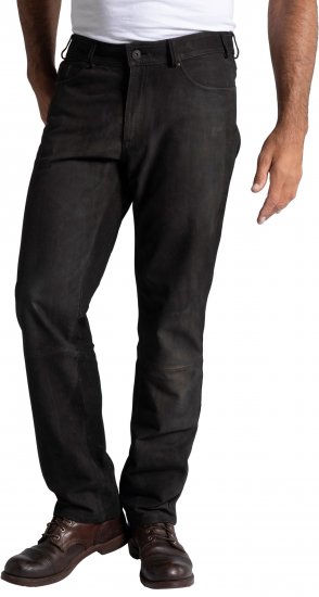 JP1880 Leather Pants Regular Fit Buffalo Nubuck Dark Brown - Teksad ja püksid - Meeste suured teksad W40 – W70