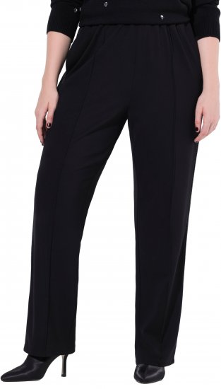 Ulla Popken Rose Wide Leg Stretch Waist Trousers Black - Teksad & Püksid Suuremates Suurustes – Plus Size - 