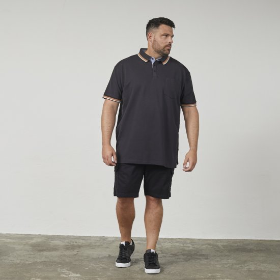 North Latitude 61128 Superflex Pikeepolosärk Must - Polosärgid - Meeste suured polosärgid 2XL – 8XL