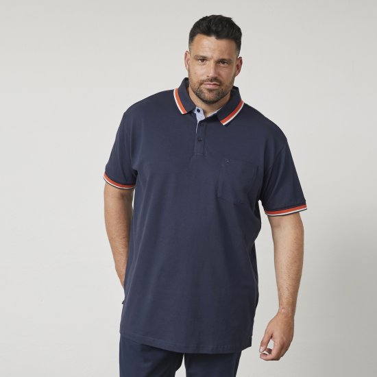North Latitude 61128 Superflex Pikeepolosärk Tumesinine - Polosärgid - Meeste suured polosärgid 2XL – 8XL