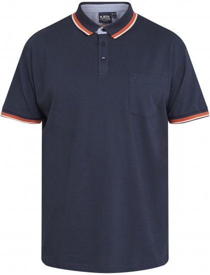 North Latitude 61128 Superflex Pikeepolosärk Tumesinine - Polosärgid - Meeste suured polosärgid 2XL – 8XL