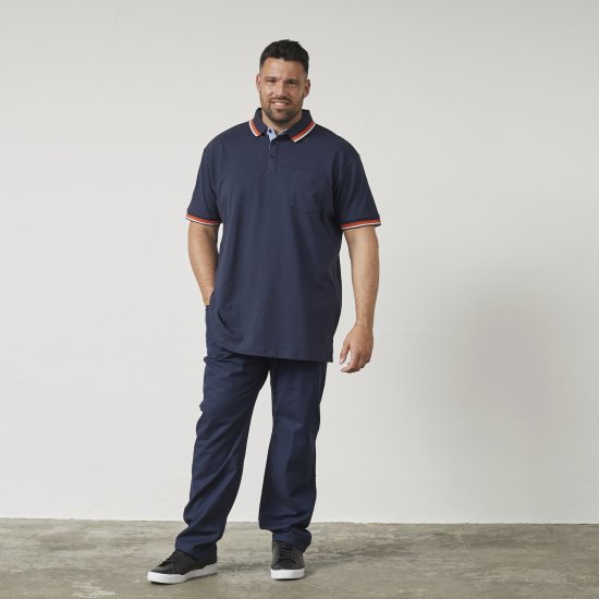 North Latitude 61128 Superflex Pikeepolosärk Tumesinine - Polosärgid - Meeste suured polosärgid 2XL – 8XL