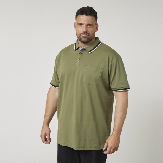 North Latitude 61128 Superflex Pikeepolosärk Oliivroheline - Polosärgid - Meeste suured polosärgid 2XL – 8XL