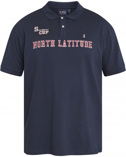 North Latitude 61131 Pikeepolosärk Kontrastvarrukate ja Tikandiga Tumesinine - Polosärgid - Meeste suured polosärgid 2XL – 8XL