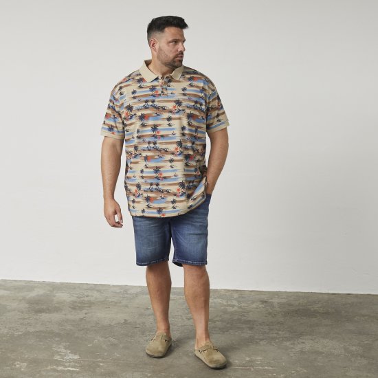 North Latitude 61133 Üleni Trükimustriga Piqué Polo Liiv - Polosärgid - Meeste suured polosärgid 2XL – 8XL