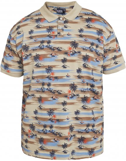 North Latitude 61133 Üleni Trükimustriga Piqué Polo Liiv - Polosärgid - Meeste suured polosärgid 2XL – 8XL