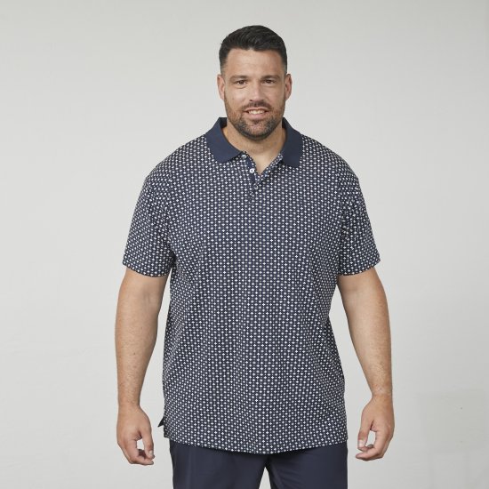 North Latitude 61134 Üleni Trükimustriga Jersey Polo Tumesinine - Polosärgid - Meeste suured polosärgid 2XL – 8XL