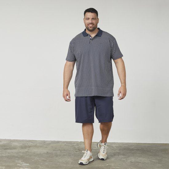 North Latitude 61134 Üleni Trükimustriga Jersey Polo Tumesinine - Polosärgid - Meeste suured polosärgid 2XL – 8XL