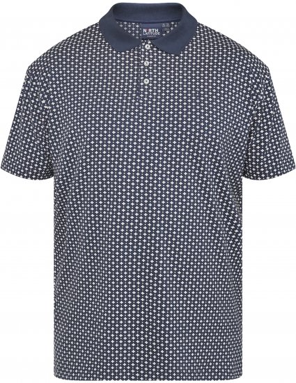 North Latitude 61134 Üleni Trükimustriga Jersey Polo Tumesinine - Polosärgid - Meeste suured polosärgid 2XL – 8XL