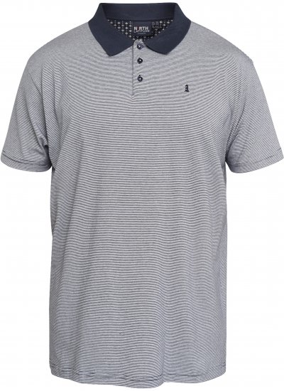 North Latitude 61136 Triibuline Lõngavärvitud Polo Tumesinine - Polosärgid - Meeste suured polosärgid 2XL – 8XL