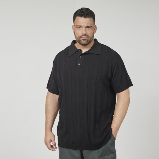 North Latitude 61329 Kootud Polosärk Lühikeste Varrukatega Must - Polosärgid - Meeste suured polosärgid 2XL – 8XL