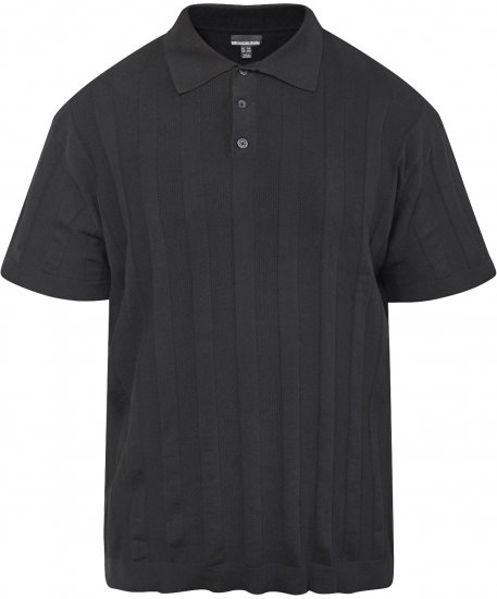 North Latitude 61329 Kootud Polosärk Lühikeste Varrukatega Must - Polosärgid - Meeste suured polosärgid 2XL – 8XL