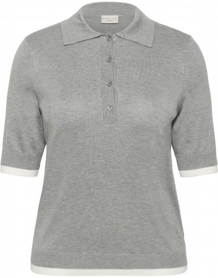 Kaffe Curve Lizzy Contrast Knitted Polo Grey Melange - Polosärgid - 