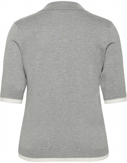 Kaffe Curve Lizzy Contrast Knitted Polo Grey Melange - Polosärgid - 