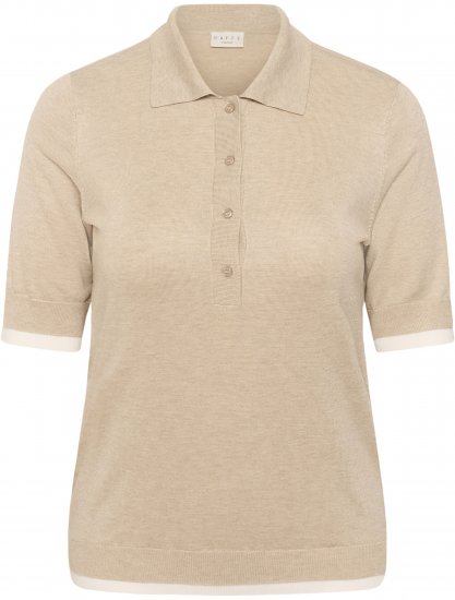 Kaffe Curve Lizzy Contrast Knitted Polo Feather Grey Melange - Polosärgid - 