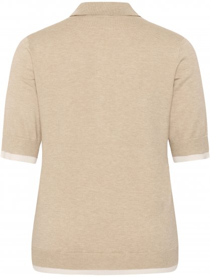 Kaffe Curve Lizzy Contrast Knitted Polo Feather Grey Melange - Polosärgid - 