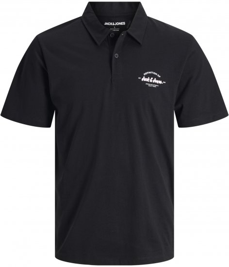 Jack & Jones Brandon Short Sleeve Polo Black - Polosärgid - Meeste suured polosärgid 2XL – 8XL