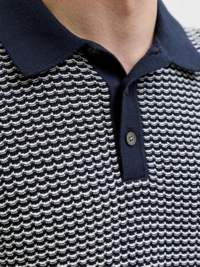 Jack & Jones Blukingsley Knitted Short Sleeve Polo Navy - Särgid - Meeste suured särgid 2XL – 8XL