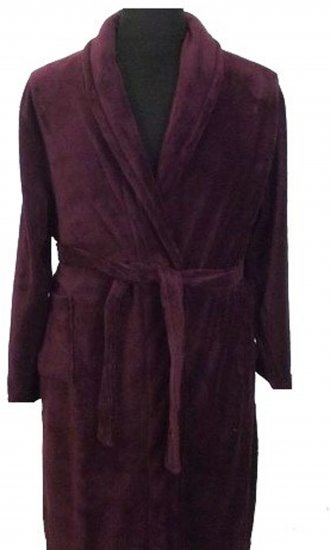 Espionage PJ068 Plain Fleece Gown Burgundy - Hommikumantlid/käterätikud - Meeste Hommikumantlid Suured Suurused