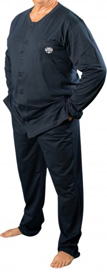 20 Nodi Tramontana Long Pajamas with Buttons Pockets and Side Slits - 20 Nodi - 20 Nodi – Itaalia aluspesu