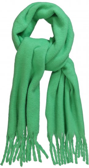 Ulla Popken Trendy Boucle Yarn Fringe Knit Scarf Green - Aksessuaarid - 