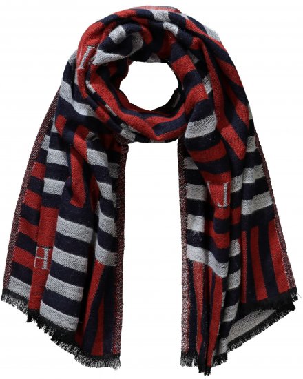 Ulla Popken Be Happy Statement Print Scarf Navy - Aksessuaarid - 