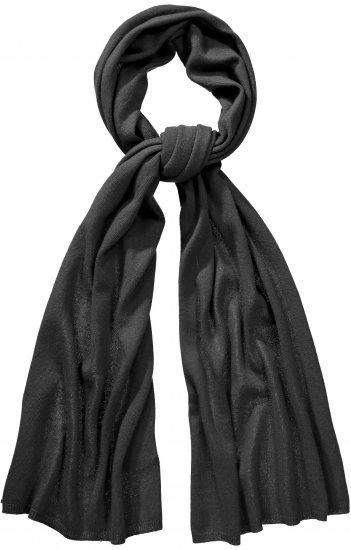 Ulla Popken Virgin Wool Cashmere Mix Scarf Black - Aksessuaarid - 