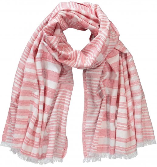 Ulla Popken Striped Statement Scarf Neon Red - Aksessuaarid - 