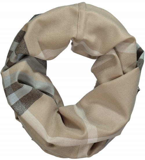 Ulla Popken Plaid Infinity Scarf Brown - Aksessuaarid - 