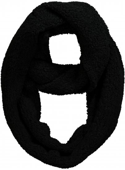 Ulla Popken Teddy Fleece Infinity Scarf Black - Aksessuaarid - 