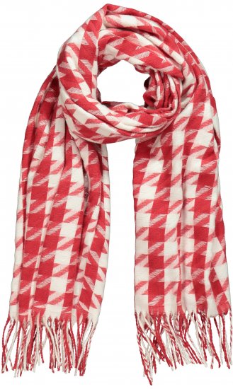 Ulla Popken Houndstooth Fringed Hem Scarf Salsa - Aksessuaarid - 