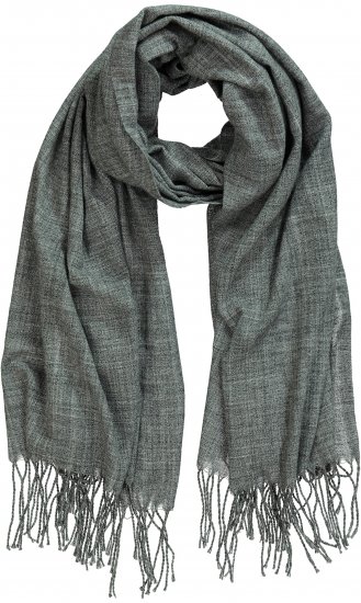 Ulla Popken Fringed Scarf Graphite Grey - Aksessuaarid - 