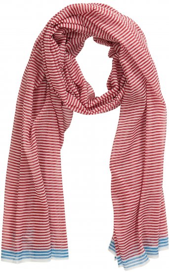 Ulla Popken Thin Stripe Color Contrast Scarf Salsa - Aksessuaarid - 