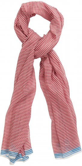 Ulla Popken Thin Stripe Color Contrast Scarf Salsa - Aksessuaarid - 