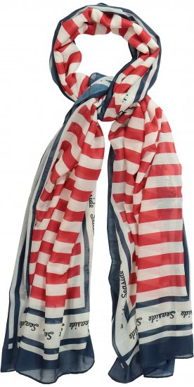 Ulla Popken Mix Stripe Scarf Forest Green - Aksessuaarid - 